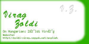 virag zoldi business card